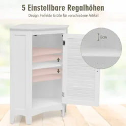 Eck-Rollladenschrank mit 5 Stufig Höhenverstellbarer Ablage & 2 Einlegeböden Weiß