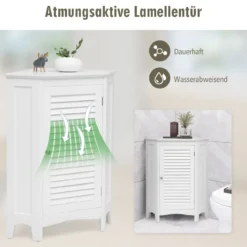 Eck-Rollladenschrank mit 5 Stufig Höhenverstellbarer Ablage & 2 Einlegeböden Weiß