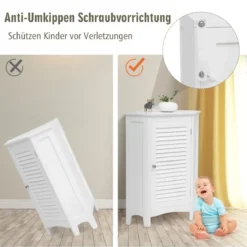 Eck-Rollladenschrank mit 5 Stufig Höhenverstellbarer Ablage & 2 Einlegeböden Weiß
