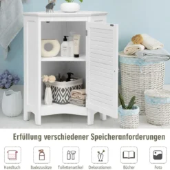 Eck-Rollladenschrank mit 5 Stufig Höhenverstellbarer Ablage & 2 Einlegeböden Weiß