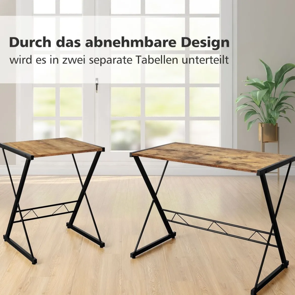 Eckschreibtisch L-Förmiger Computertisch aus Holz 147 x 112 x 79 cm Braun
