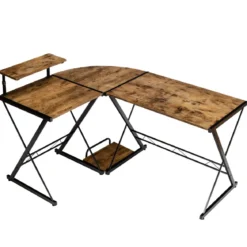 Eckschreibtisch L-Förmiger Computertisch aus Holz 147 x 112 x 79 cm Braun