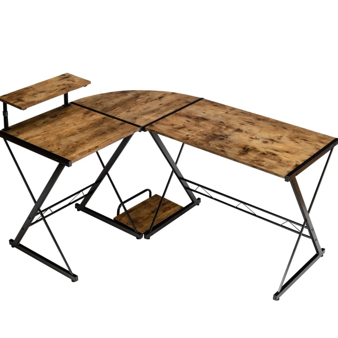 Eckschreibtisch L-Förmiger Computertisch aus Holz 147 x 112 x 79 cm Braun
