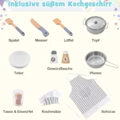 Eck Spielküche mit Licht & Sound & Spüle & Eismaschine & Backofen & Kinderküche Weiß