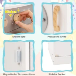 Eck Spielküche mit Licht & Sound & Spüle & Eismaschine & Backofen & Kinderküche Weiß