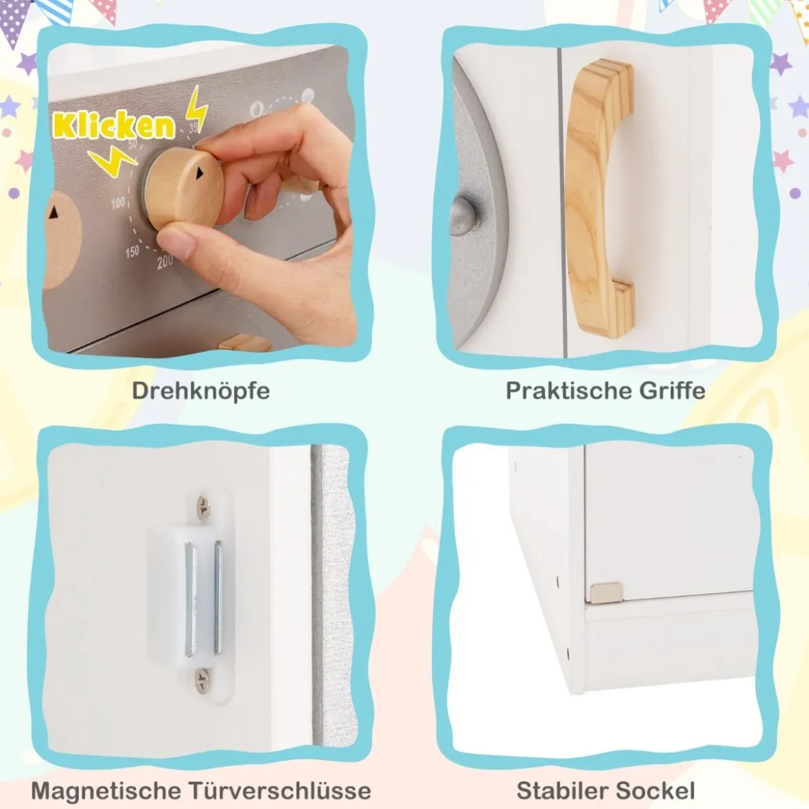 Eck Spielküche mit Licht & Sound & Spüle & Eismaschine & Backofen & Kinderküche Weiß