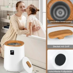 Eimer Handtuchwärmer für das Badezimmer 18 L großer Deckenwärmer mit LED-Anzeige Weiß
