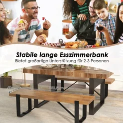 Eingangsbank mit Metallrahmen Flurbank Rustikaler Bauernhaus Holzschuhständer 152,5 x 43 x 44 cm