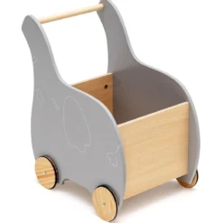 Einkaufswagen Holz-Einkaufswagen in Elefantenform für Kinder 32 x 48 x 56 cm Grau
