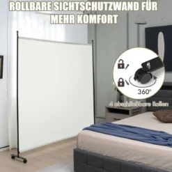Einzelner Raumteiler mit einem Panel Breiter Sichtschutz 184 x 30 x 184 cm