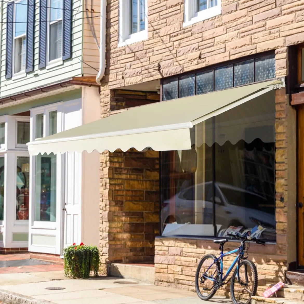Einziehbare Markise Aluminium Terrassen Sonnenschutz Balkonmarkise Sonnenschutz 2,5 x 2 m Beige
