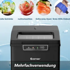 Eiswürfelmaschine Eiswürfelbereiter inkl. Eiswürfelschaufel 1,85 L Wassertank 35 x 25 x 29,5 cm Schwarz