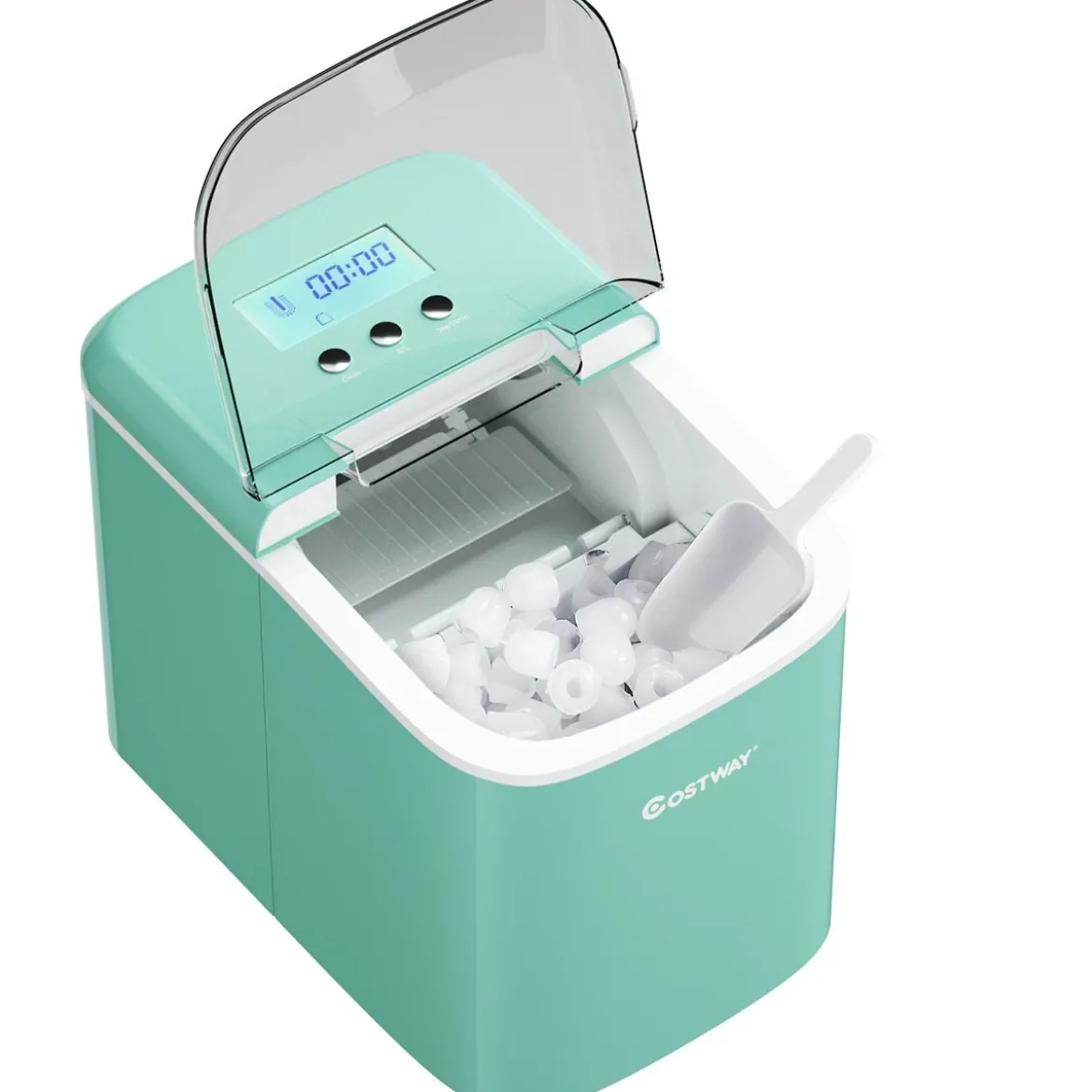 Eiswürfelmaschine Ice Maker Eismaschine Eiswürfelbereiter inkl. Eiswürfelschaufel Eiswürfel Grün