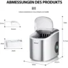 Eiswürfelmaschine 2,2 L Eiswürfelmaschine mit Kugelförmigen Eiswürfeln 24,5 x 35,5 x 32 cm Splitter