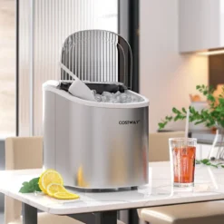 Eiswürfelmaschine 2,2 L Eiswürfelmaschine mit Kugelförmigen Eiswürfeln 24,5 x 35,5 x 32 cm Splitter