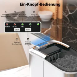 Eiswürfelmaschine 2,2 L Eiswürfelmaschine mit Kugelförmigen Eiswürfeln 24,5 x 35,5 x 32 cm Splitter