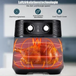 Elektrische 5L Heißluftfritteuse 1700W Fritteuse Airfryer Luftfritteuse mit 60min Timer Antihaft-Frittierkorb