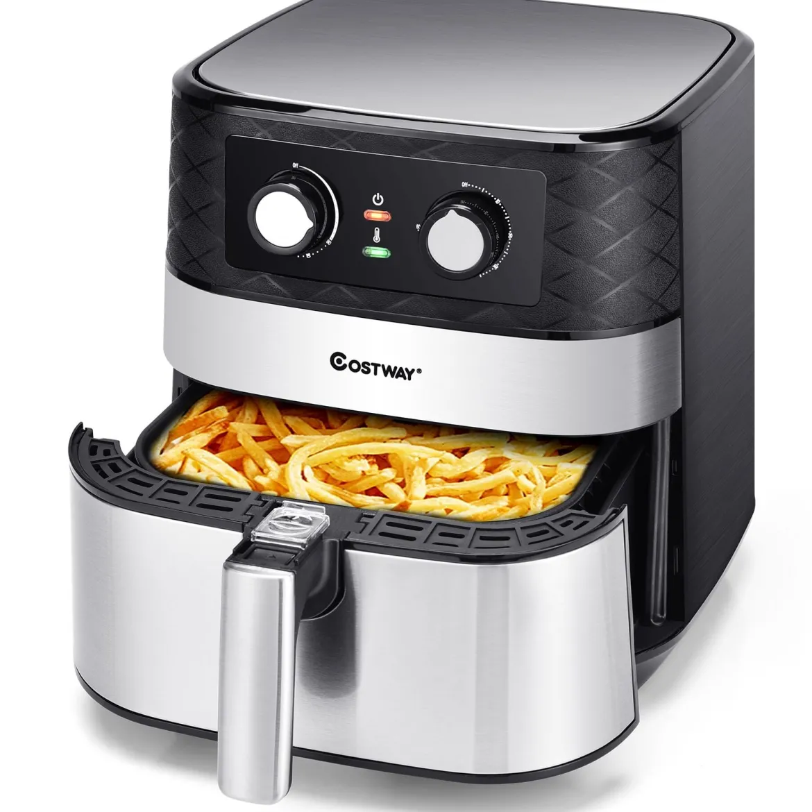 Elektrische 5L Heißluftfritteuse 1700W Fritteuse Airfryer Luftfritteuse mit 60min Timer Antihaft-Frittierkorb