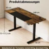Elektrischer Höhenverstellbarer Schreibtisch mit LED-Bedienfeld & T‑Metallrahmen 140 x 60 cm Rustikales Braun