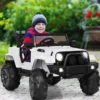 Elektrischer Jeep 12 V Kinderauto mit 2, 4 G-Fernbedienung Elektroauto mit Musik Weiß