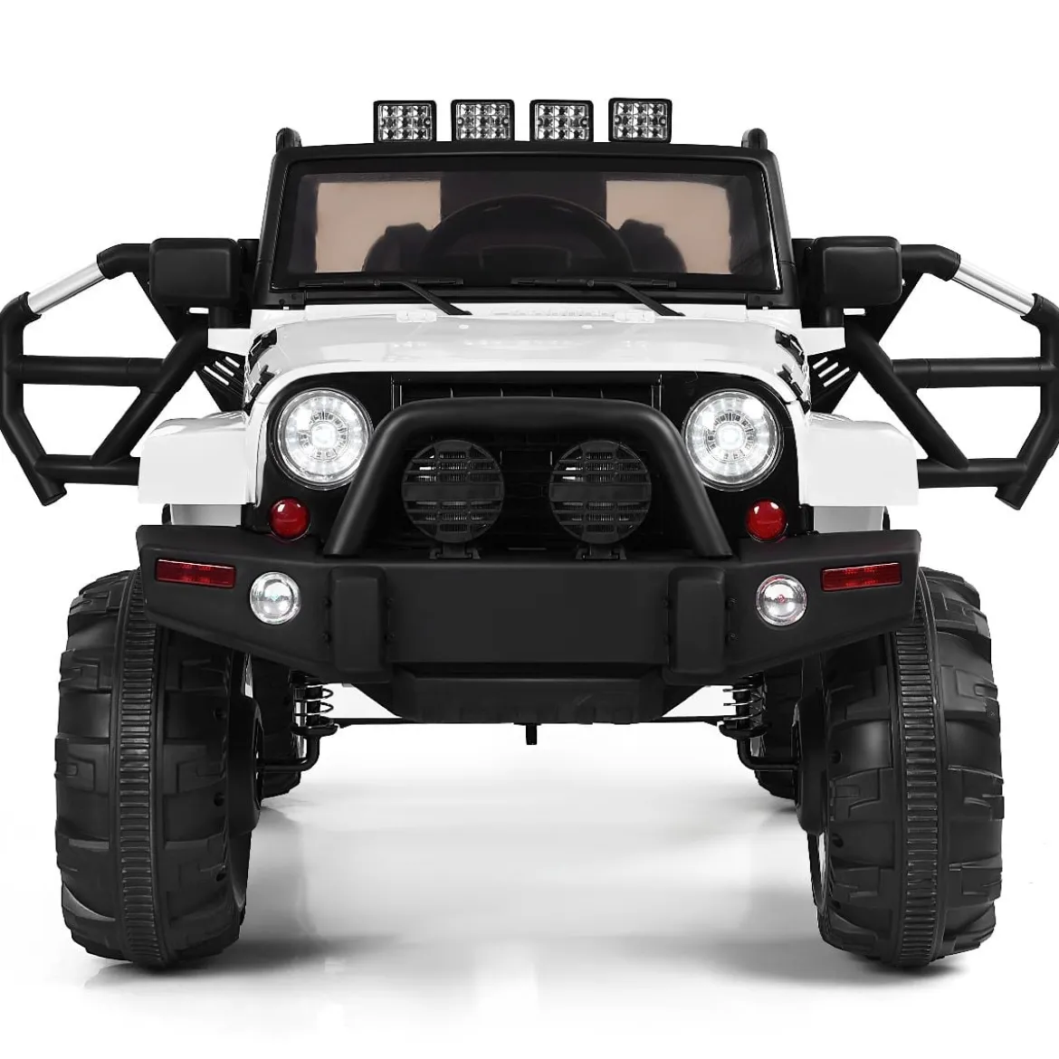 Elektrischer Jeep 12 V Kinderauto mit 2, 4 G-Fernbedienung Elektroauto mit Musik Weiß