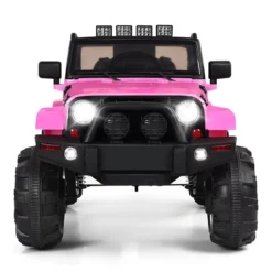 Elektrischer Jeep 12 V Kinderauto mit 2, 4 G-Fernbedienung Elektroauto mit Musik Rosa