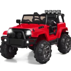 Elektrischer Jeep 12 V Kinderauto mit 2, 4 G-Fernbedienung Elektroauto mit Musik Rot