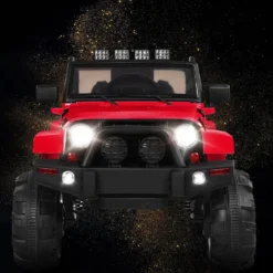 Elektrischer Jeep 12 V Kinderauto mit 2, 4 G-Fernbedienung Elektroauto mit Musik Rot