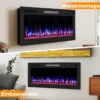 42'' Elektrischer Kamin 750W/1500W Einbaukamin mit APP WLAN-fähig & Fernbedienung Wandkamin