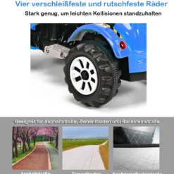 Elektrischer Kinder-Gabelstapler 12V batteriebetriebener Kinder-Bagger mit 2 Geschwindigkeiten Kinder-Auto Blau