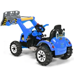 Elektrischer Kinder-Gabelstapler 12V batteriebetriebener Kinder-Bagger mit 2 Geschwindigkeiten Kinder-Auto Blau