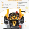 Elektrischer Kinder-Gabelstapler Kinderbagger Sitzbagger mit Schaufel 149 x 62 x 74 cm Gelb + Schwarz