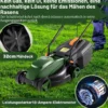 Elektrischer Rasenmäher mit Kabel & 10 Ampere Motor Leistung von 1200W klappbarer Griff 32cm Schnittbreite 113 x 44,5 x 102 cm