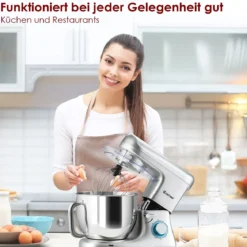 Elektrischer Standmixer mit kippbarem Kopf 1400W Kupfermotor 37 x 19 x 33 cm Silber