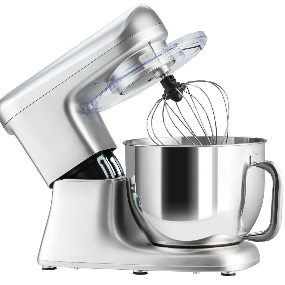 Elektrischer Standmixer mit kippbarem Kopf 1400W Kupfermotor 37 x 19 x 33 cm Silber