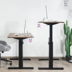 Elektrischer Stehschreibtisch mit USB-Ladeanschluss einfache Montage Rustikales Braun