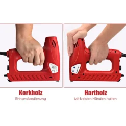 Elektrischer Tacker Nagler Elektrisches Nagelpistolen Kit mit 2000 Tackerklammern Rot