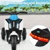 Elektrischer 6V Motorroller für Kinder mit Scheinwerfer 80,5 x 41 x 51,5 cm Weiß + Schwarz + Blau