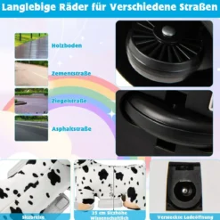 Elektrisches Aufsitzspielzeug in Tierform Plüschauto Spielzeugauto für Kinder ab 3 Jahre Weiß