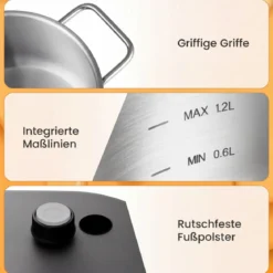 Elektrisches Fondue-Set 1200W Fonduetopf Set mit Abnehmbarem 3L Edelstahltopf