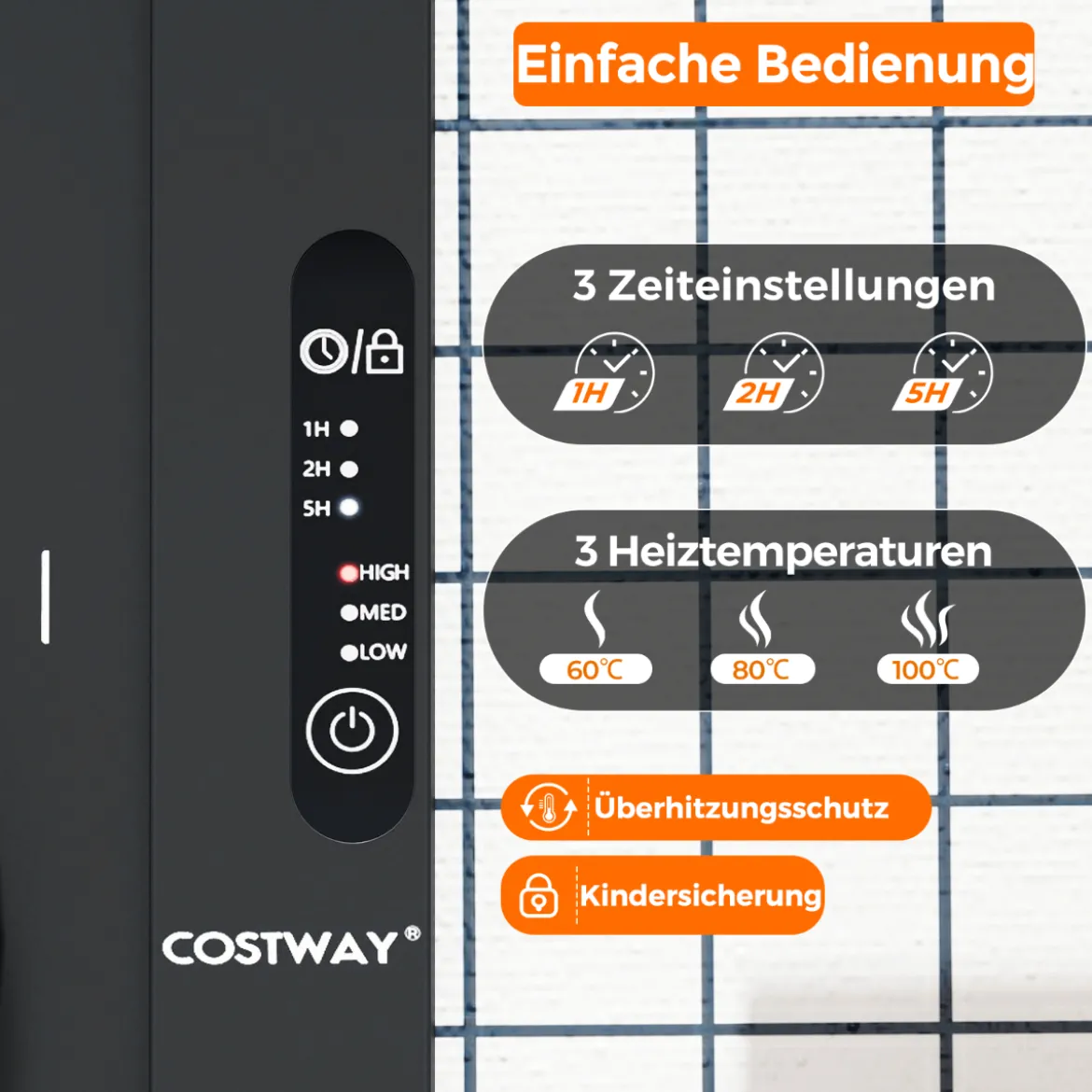 Elektrische Silikon Lebensmittel-Wärmematte mit Schneller Vollflächenheizung Rollbarer Schwarz 64 x 41 x 2 cm