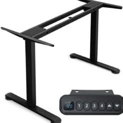 Elektrisches zweimotoriges Tischgestell Pultgestell höhenverstellbar 109-151 x 59 x 70-120 cm Schwarz