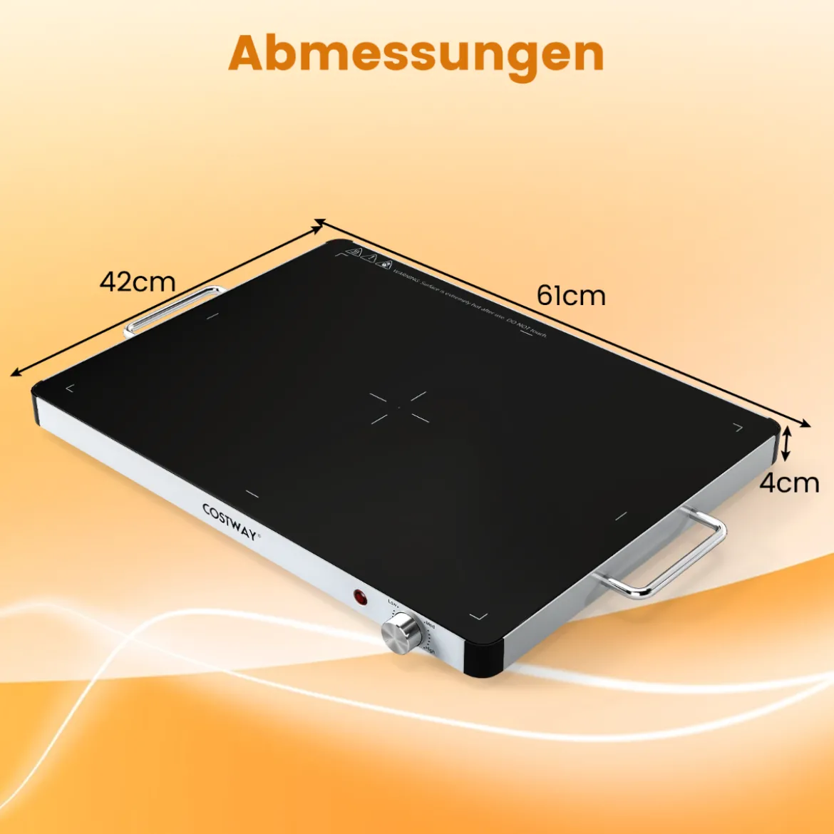 Elektrische Warmhalteplatte mit Einstellbarer Temperatur 30℃-120℃ & Gehärtete Glas