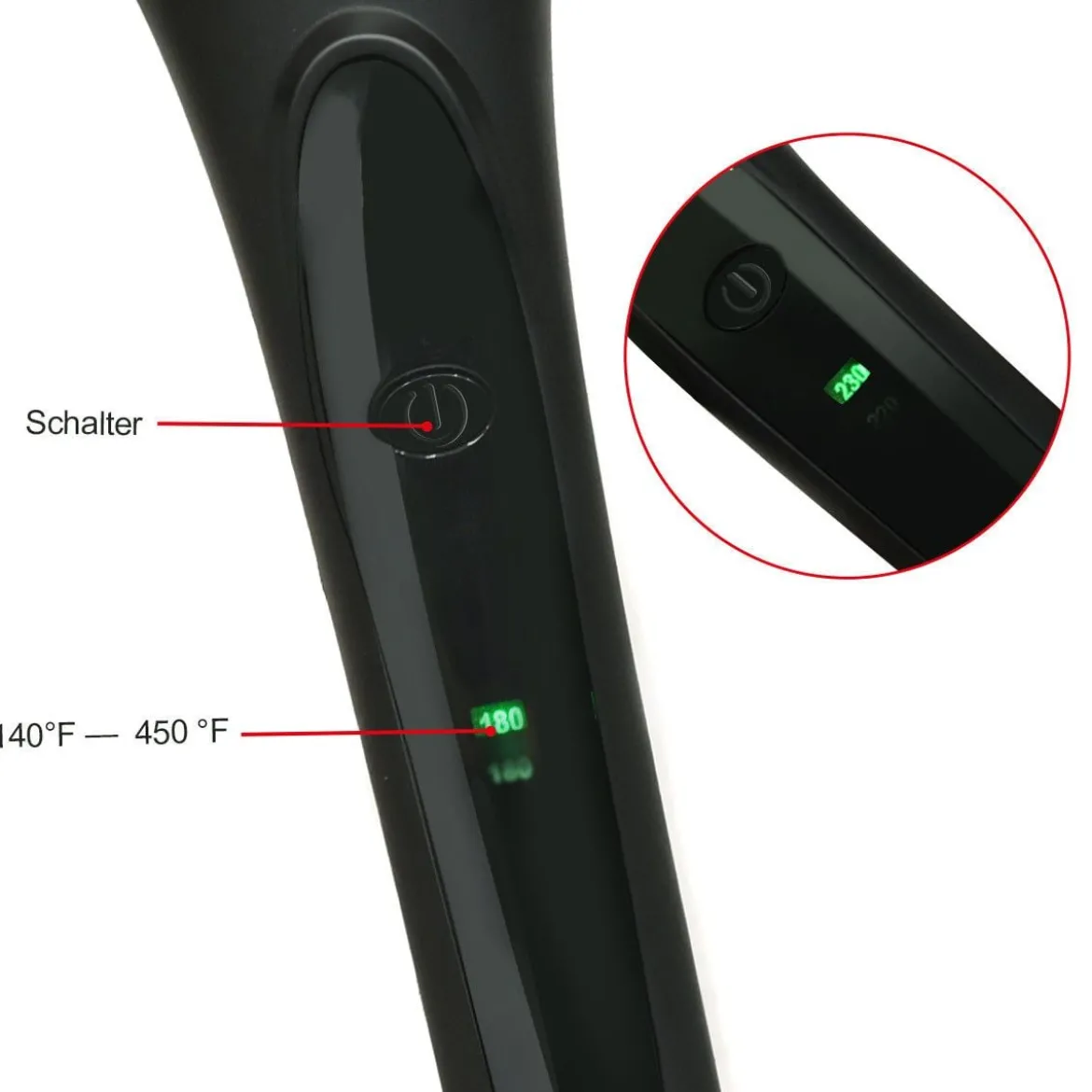 Elektrisch Haarbürste Glätteisen Haarglätter Glättbürste Kamm LCD Anzeige