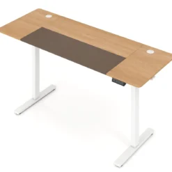 Elektrisch Höhenverstellbarer Schreibtisch mit Stabilem Metallgestell 160 x 60 cm Natur