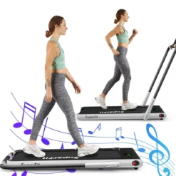 Elektrisch Laufband 1-12km/h LED Display Klappbar Heimtrainer Fitnessgerät 120kg Silber