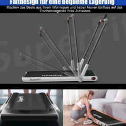 Elektrisch Laufband 1-12km/h LED Display Klappbar Heimtrainer Fitnessgerät 120kg Silber