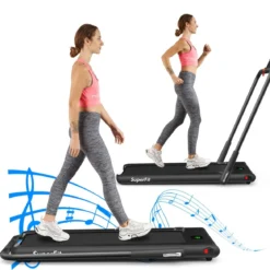 Elektrisch Laufband 1-12km/h LED Display Klappbar Heimtrainer Fitnessgerät 120kg Schwarz