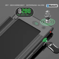 Elektrisch Laufband 1-12km/h LED Display Klappbar Heimtrainer Fitnessgerät 120kg Schwarz