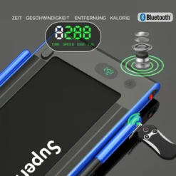 Elektrisch Laufband 1-12km/h LED Display Klappbar Heimtrainer Fitnessgerät 120kg Navy